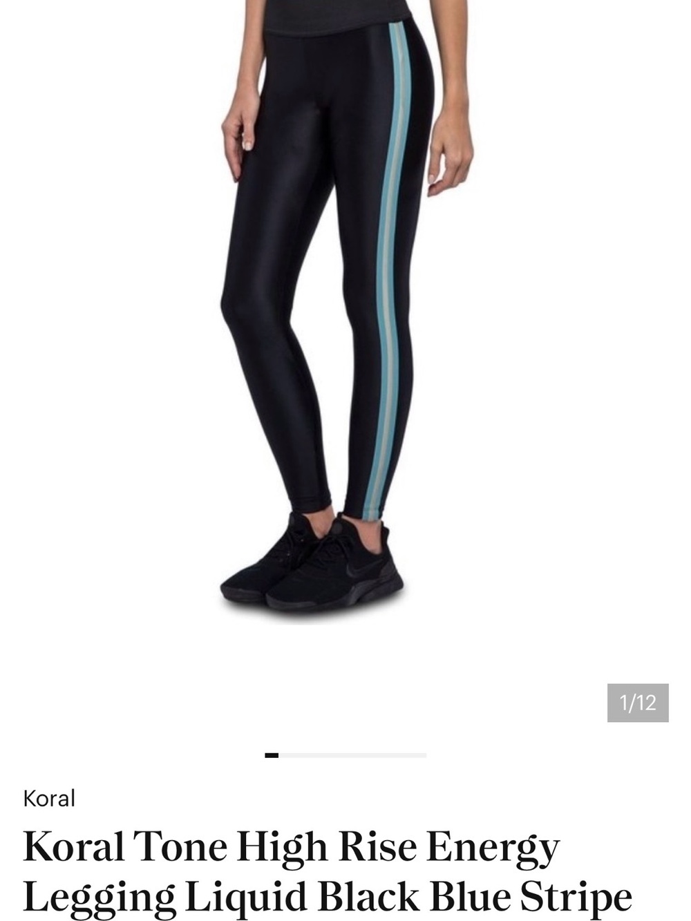 Koral High-Rise Liquid Leggings with Blue and Teal Stripes